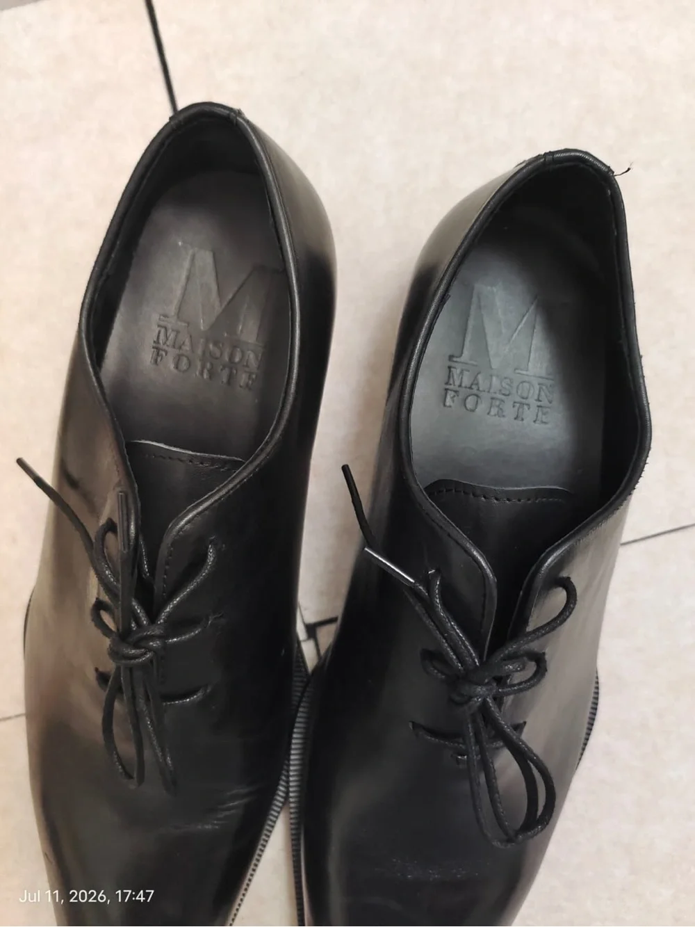 NWOB Maison Forte Director Wholecut Oxford Men's Shoes Size 11 Black Leather